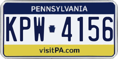 PA license plate KPW4156