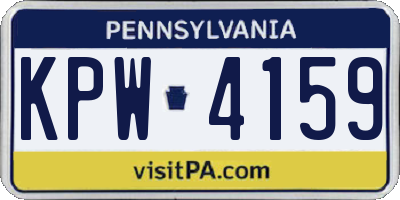 PA license plate KPW4159