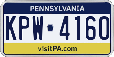 PA license plate KPW4160