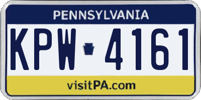 PA license plate KPW4161
