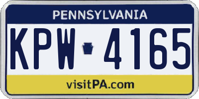 PA license plate KPW4165
