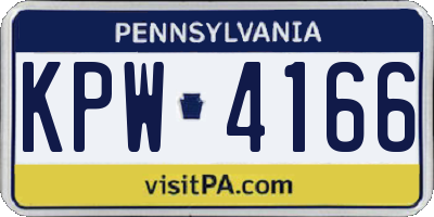 PA license plate KPW4166