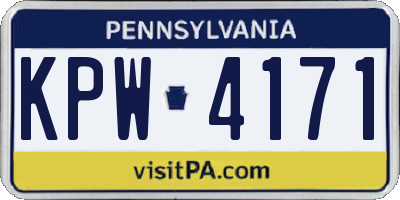 PA license plate KPW4171