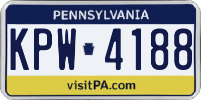 PA license plate KPW4188
