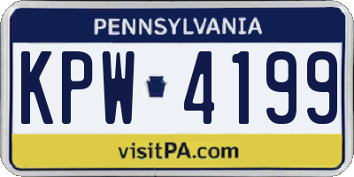 PA license plate KPW4199