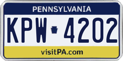 PA license plate KPW4202