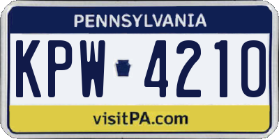 PA license plate KPW4210