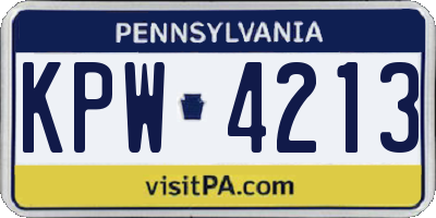 PA license plate KPW4213