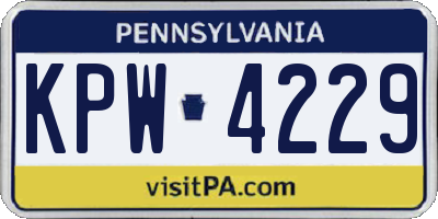 PA license plate KPW4229