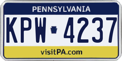 PA license plate KPW4237