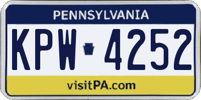 PA license plate KPW4252