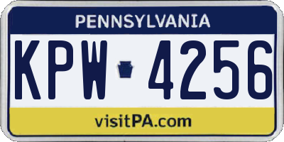 PA license plate KPW4256