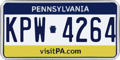 PA license plate KPW4264