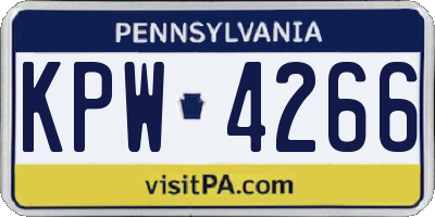 PA license plate KPW4266