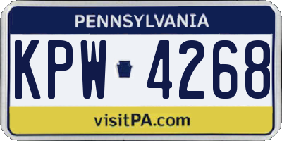 PA license plate KPW4268
