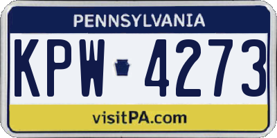 PA license plate KPW4273