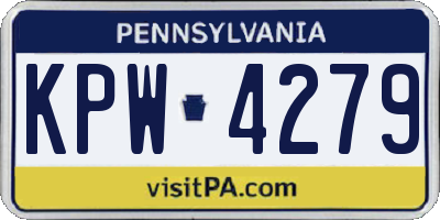 PA license plate KPW4279