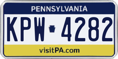 PA license plate KPW4282