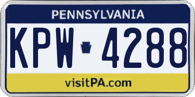 PA license plate KPW4288
