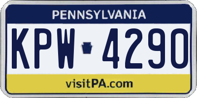 PA license plate KPW4290