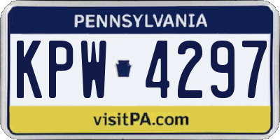 PA license plate KPW4297