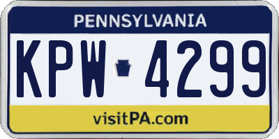 PA license plate KPW4299