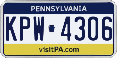 PA license plate KPW4306