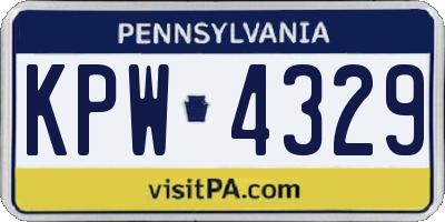 PA license plate KPW4329