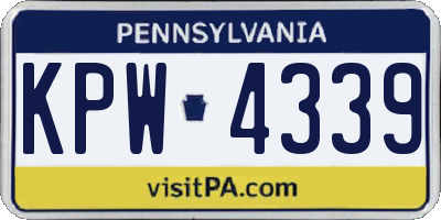 PA license plate KPW4339
