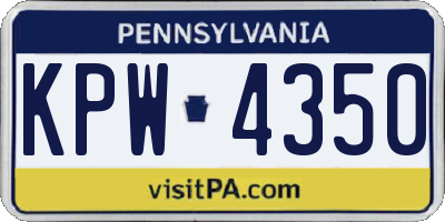 PA license plate KPW4350