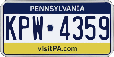 PA license plate KPW4359