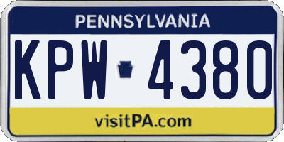 PA license plate KPW4380