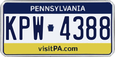 PA license plate KPW4388