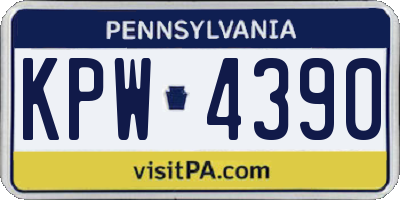 PA license plate KPW4390