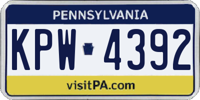 PA license plate KPW4392