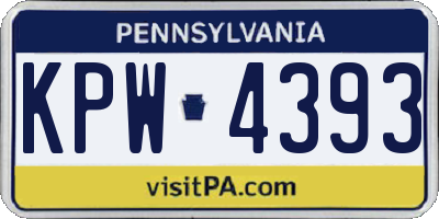 PA license plate KPW4393