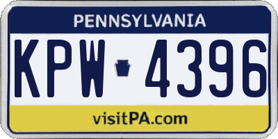 PA license plate KPW4396