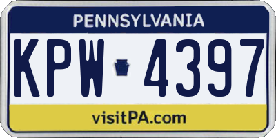 PA license plate KPW4397