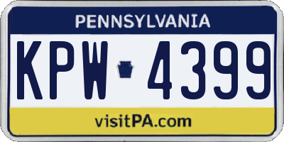 PA license plate KPW4399
