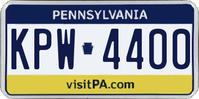 PA license plate KPW4400