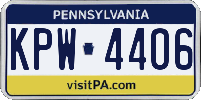 PA license plate KPW4406