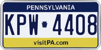 PA license plate KPW4408