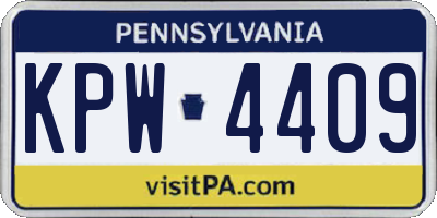 PA license plate KPW4409