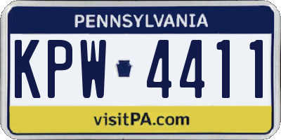 PA license plate KPW4411