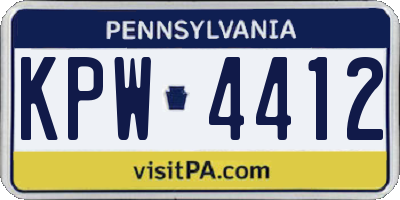 PA license plate KPW4412