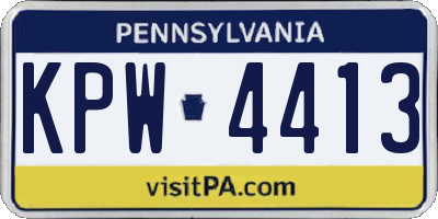 PA license plate KPW4413