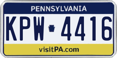 PA license plate KPW4416