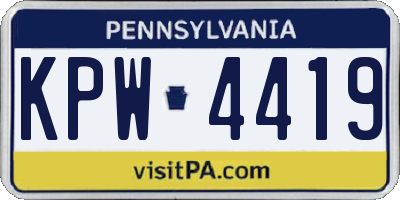 PA license plate KPW4419