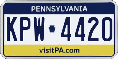 PA license plate KPW4420