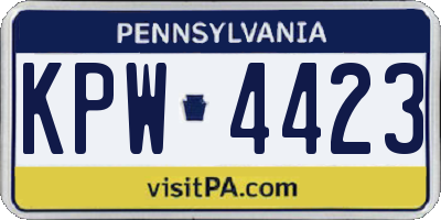 PA license plate KPW4423